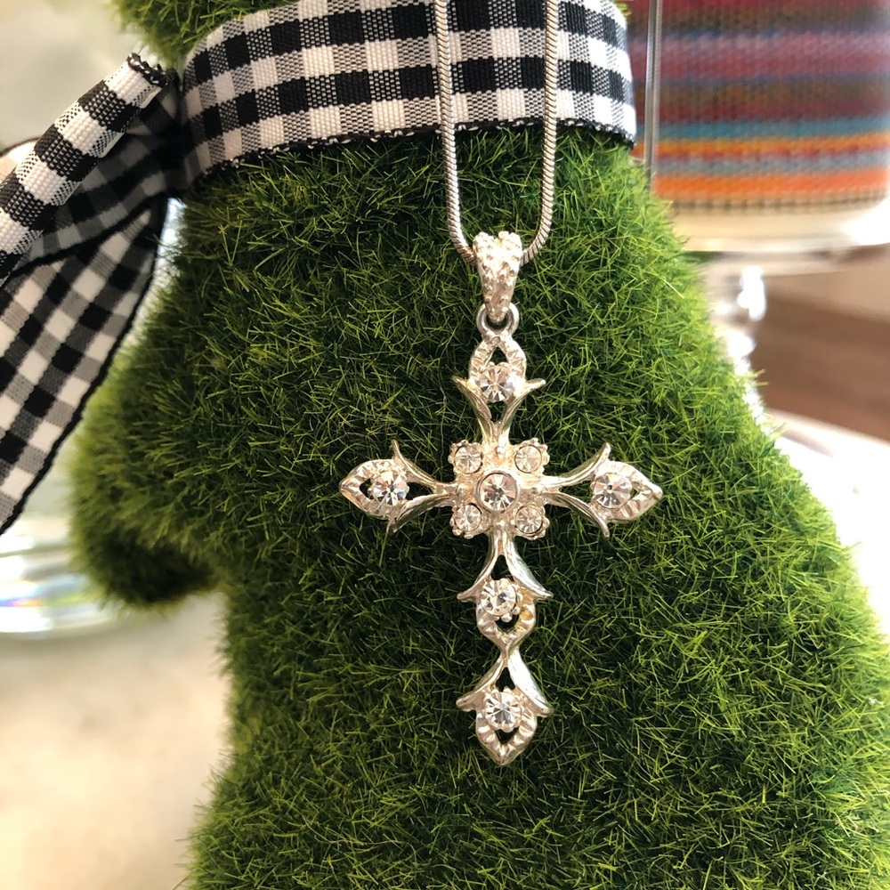 Rhinestone Cross Necklace